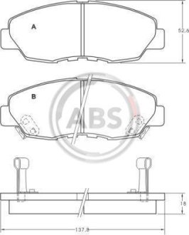 Колодки гальмівні дискові, комплект A.B.S. 36722