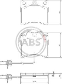 Гальмівні колодки дискові (1 к-т) A.B.S. 37144