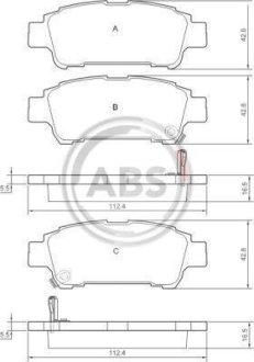 Гальмівні колодки зад. Estima/Previa/Avensis 00-06 A.B.S. 37228 (фото 1)