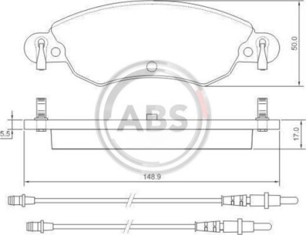 Колодки гальмівні дискові, комплект A.B.S. 37278