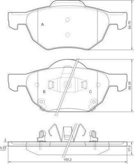 Гальмівні колодки пер. Honda Accord 03-08/CR-V 01-06 (akebono) A.B.S. 37359