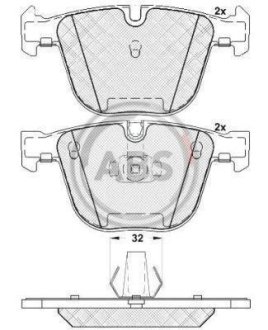 Колодки гальмівні дискові, комплект A.B.S. 37371