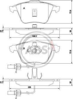 Гальмівні колодки пер. Audi A4/A6/A8 00- A.B.S. 37425