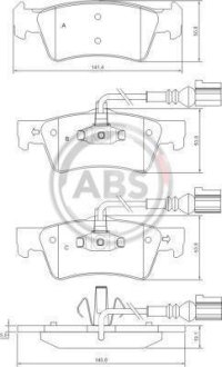 Комплект дискових гальмівних колодок задніх A.B.S. 37527