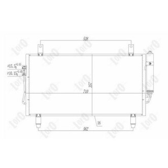 Радiатор кондицiонера з осушувачем Mitsubishi Outlander 2.0-3.0 12- ABAKUS 0330160018