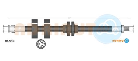 Шланг передній гальмівний ALFA ROMEO 156 97-05. 147 (937) 01-10 ADRIAUTO 01.1233 (фото 1)