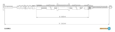 Трос ручного тормоза ADRIAUTO 1102401