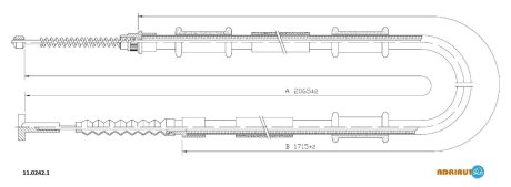 Трос ручного тормоза ADRIAUTO 1102421