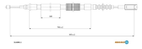 Трос, стояночная тормозная система ADRIAUTO 11.0281.1