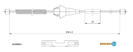 Трос, стояночная тормозная система ADRIAUTO 13.0240.1