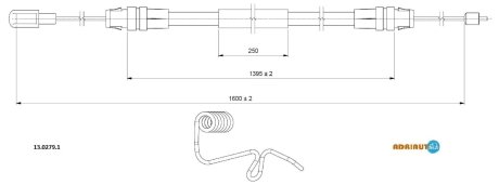 Трос ручного тормоза ADRIAUTO 1302791 (фото 1)