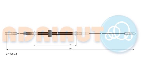 Трос зупиночних гальм ADRIAUTO 2702051 (фото 1)