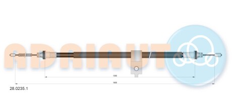 Трос, стояночная тормозная система ADRIAUTO 28.0235.1