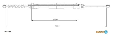 Трос ручного тормоза ADRIAUTO 3502071