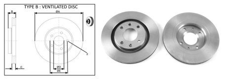 Диск тормозной передний (кратно 2) PEUGEOT 206 Хетчбек (2A/C) (08/98-) APPLUS APLUS 61341AP