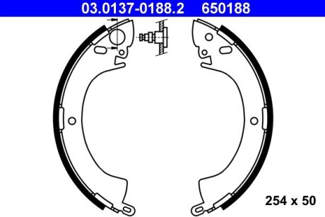 Комплект тормозных колодок ATE 03.0137-0188.2 (фото 1)