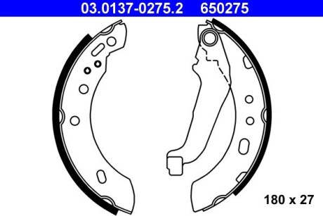 Комплект тормозных колодок ATE 03.0137-0275.2 (фото 1)