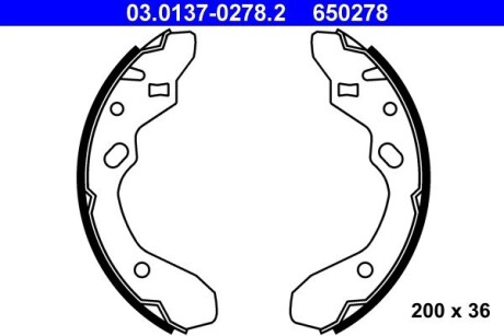 Комплект тормозных колодок ATE 03.0137-0278.2 (фото 1)