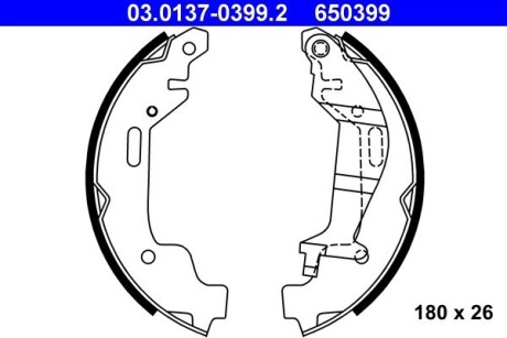 Комплект тормозных колодок ATE 03.0137-0399.2