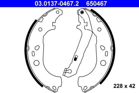 Комплект тормозных колодок ATE 03.0137-0467.2