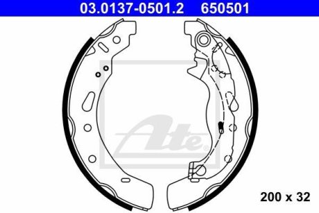 Комплект тормозных колодок ATE 03.0137-0501.2