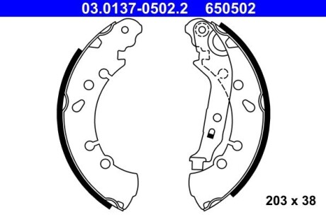 Комплект тормозных колодок ATE 03.0137-0502.2