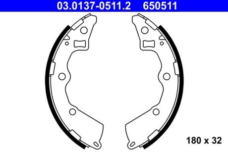 Комплект тормозных колодок ATE 03.0137-0511.2