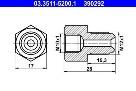 Адаптер, трубопровод тормозного привода ATE 03.3511-5200.1