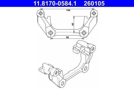 Кронштейн, корпус скобы тормоза ATE 11.8170-0584.1