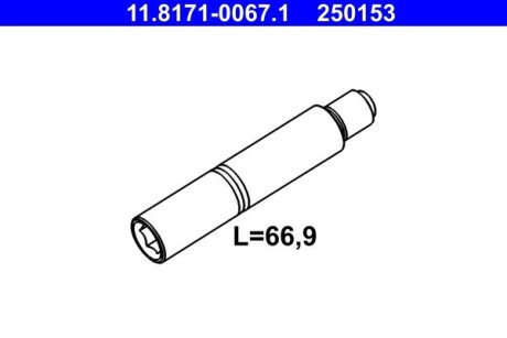 Направляющий болт, корпус скобы тормоза ATE 11.8171-0067.1