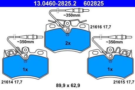 Колодки гальмівні дискові, комплект ATE 13.0460-2825.2