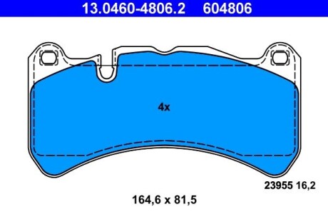 Колодки гальмівні дискові, комплект ATE 13.0460-4806.2