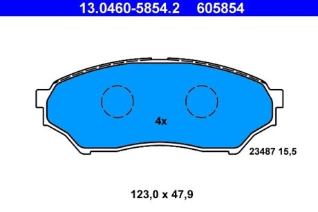 Колодки гальмівні дискові, комплект ATE 13.0460-5854.2