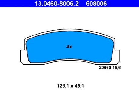 Колодки гальмівні дискові, комплект ATE 13.0460-8006.2