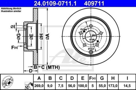 Тормозной диск ATE 24.0109-0711.1