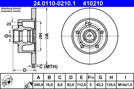 Тормозной диск ATE 24.0110-0210.1