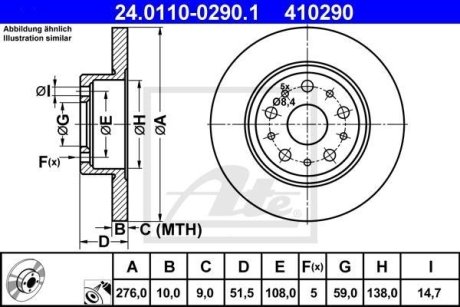 Тормозной диск ATE 24.0110-0290.1 (фото 1)