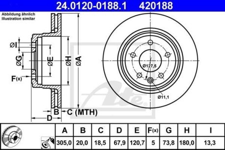 Тормозной диск ATE 24.0120-0188.1 (фото 1)