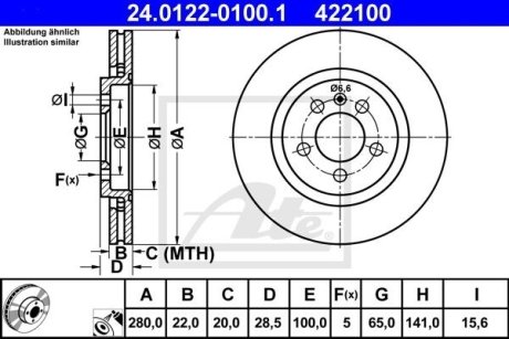 Тормозной диск ATE 24.0122-0100.1