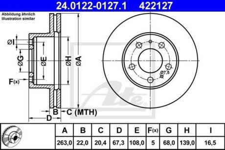 Тормозной диск ATE 24.0122-0127.1 (фото 1)