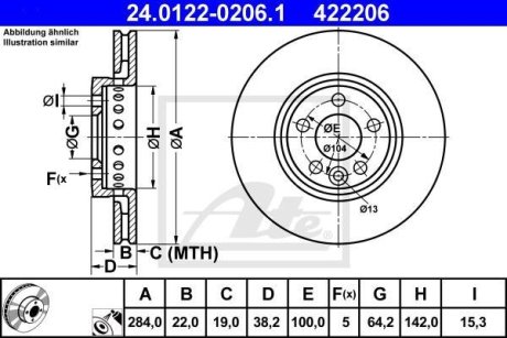 Тормозной диск ATE 24.0122-0206.1