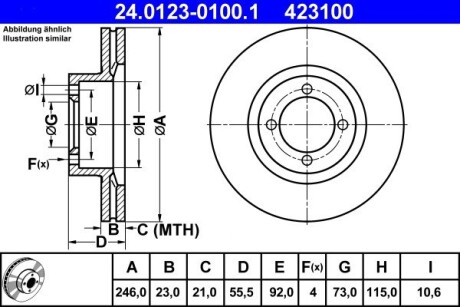 Тормозной диск ATE 24.0123-0100.1