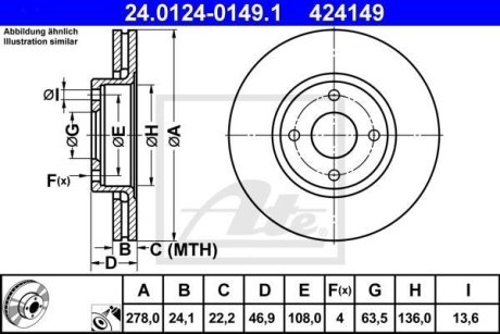 Тормозной диск ATE 24.0124-0149.1