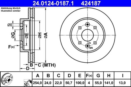 Тормозной диск ATE 24.0124-0187.1