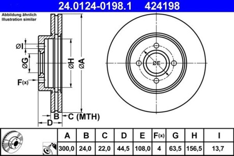 Тормозной диск ATE 24.0124-0198.1