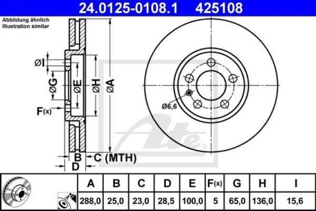 Тормозной диск ATE 24.0125-0108.1 (фото 1)