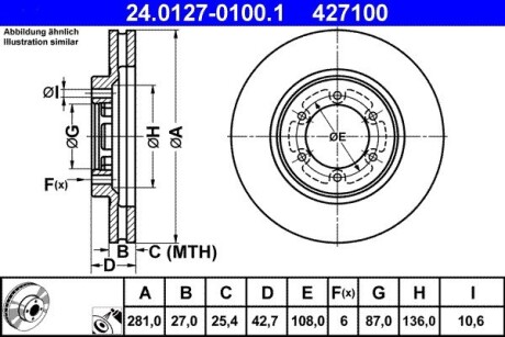 Тормозной диск ATE 24.0127-0100.1