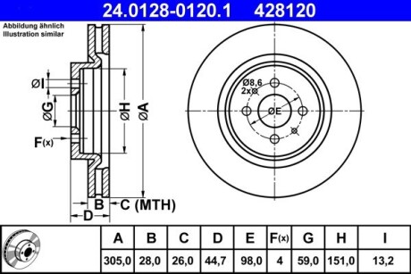 Тормозной диск ATE 24.0128-0120.1