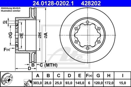 Диск гальмівний зад ATE 24012802021