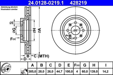 Тормозной диск ATE 24.0128-0219.1